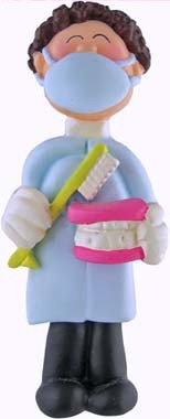 Brown Hair Male Dentist Christmas Ornament