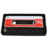 Cbus Wireless brand Black/Red Silicone Cassette Tape Case / Skin / Cover for Apple iPhone 4S / iPhone 4