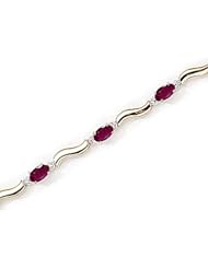 14kt Yellow Gold Oval Ruby and Diamond Bracelet