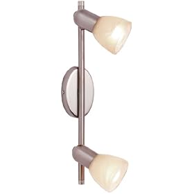 Eglo 27322A Dakar 2 Light Track Light Fixture, Nickel Alabaster by Eglo