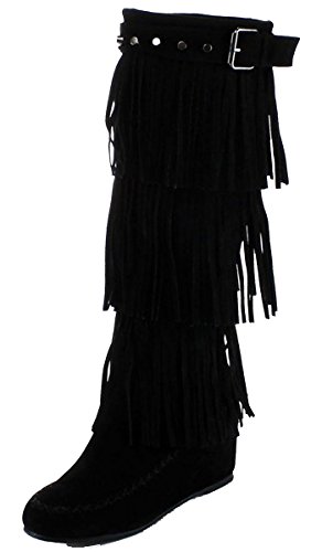Nature Breeze Bridget-02HI Women's Fashion Hidden Platform Mid Calf High Boots