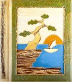 All Natural 80 Photo Handmade Photo Album - Sailboat Sunset Design