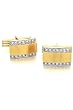 Solid 14k Gold and Diamond Shining Matte Cufflinks
