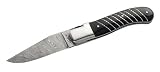 Pataud Taschenmesser, 160 Lagen-Damast, Büffelhorn, Sterlingsilber