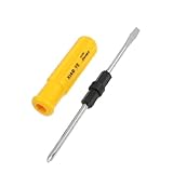 uxcell ネジ回し　十字ネジ頭　溝付き　　クロスヘッド　イエロー　金属　17cmの長さ