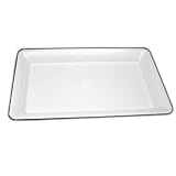 White Rectangular Plastic Serving Tray - 12 x 18