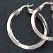 Sterling Silver 3mm Diamond Tube Hoop Earrings