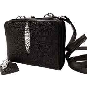 Stingray Leather Organizer Purse w/ Strap