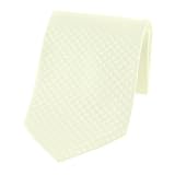 Cream Checked Pattern New Silk Necktie