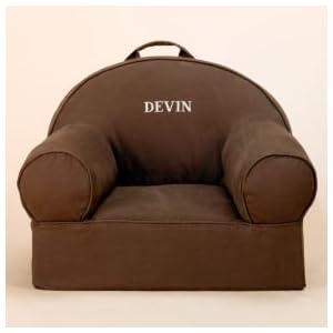 Kids Personalized Seating: Kids Personalized Chocolate Brown Nod Chair