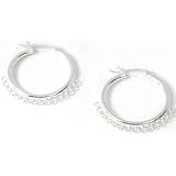 2 Hoop Earrings 15 Ring Loops 25mm Italy Sterling Parts