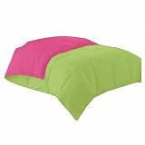 Down Alternative Reversible Comforter in Hot Pink/Neon Green Size: King