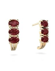 Genuine Ruby 14kt Yellow Gold Earrings