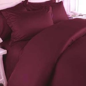 MARRIKAS 600TC Egyptian Cotton KING SOLID BURGUNDY Duvet Cover Set