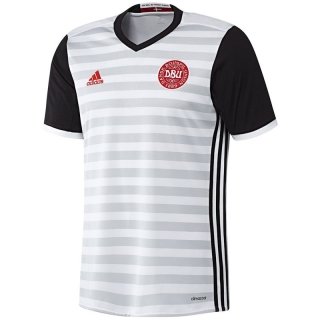 adidas Kinder Dänemark Auswärtstrikot Replica, weiß/schwarz, 176, A99913
