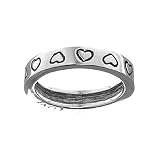 Sterling Silver Heart Band Ring with the word LOVE on the Edge Size 8