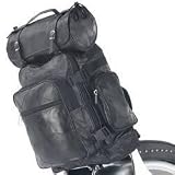 Diamond PlateTM 3pc Rock Design Genuine Buffalo Leather Motorcycle Bag Set