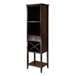 Winsome Palani Wine Tower, Antique Walnut by Winsome Wood