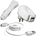Brand New Combo of Retractable USB Data Cable + Home Charger Adapter & Car Charger Adapter for Apple iPod Nano 4th Generation 16GB, 8GB chromatic