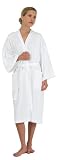 Canyon Rose Waffle Weave Unisex Spa Robe, Short, White