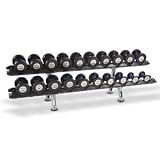 Hampton Gel-Grip Urethane Dumbbell Sets with Rack 5 - 50 lbs