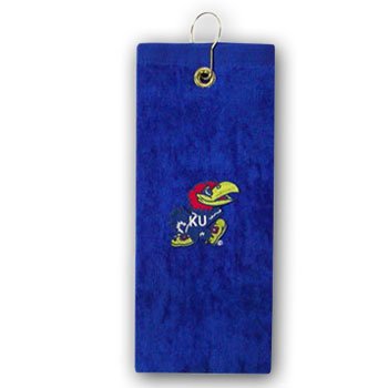 Kansas Jayhawks Woven Jacquard Golf Towel Royal
