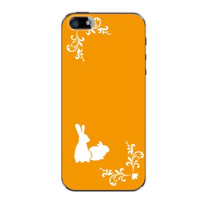 ２匹のうさぎ TYPE1ウサギ 【オレンジ】 / iPhone5ケース【iphone5 ケース カバー】【スマホケース】【スマートフォン ケース】