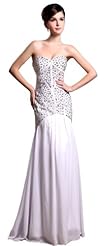 Mermaid Beaded Sleeveless Sweetheart Charmeuse/Chiffon/Silk Prom Dress 