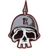 Artist Kruse 1% One Percent Skull Helmet Embroidered iron on motorcycle Biker Patch by Cool-Patches