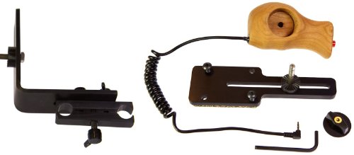 Panasonic Af100 wooden start stop handle in cherry with body mount and rail mounts