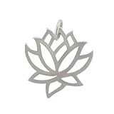 Cut Out Design Lotus Flower Pendant in Sterling Silver, #8357