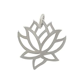 Cut Out Design Lotus Flower Pendant in Sterling Silver, #8357