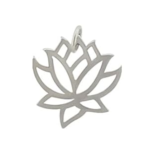 Cut Out Design Lotus Flower Pendant in Sterling Silver, #8357