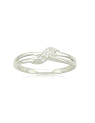 Sterling Silver Crisscross Diamond Ring (0.02 cttw, I-J Color, I2-I3 Clarity)