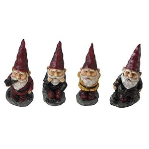 Garden Gnome 4 Pack Assortment 11.38 Tall by
