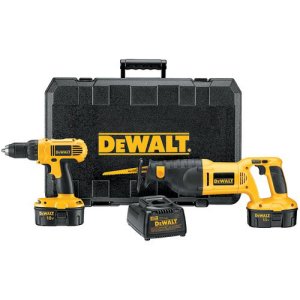 Factory-Reconditioned DEWALT DC759CAR 18-Volt Compact Drill / Reciprocating Saw Combo Kit