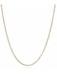14k Gold Light Flat Oval Rolo Chain Necklace