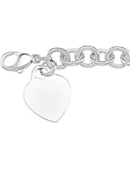 9.75 mm Cable Bracelet with Heart Sterling Silver 7 1/2 Inch Ch341