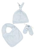 Bebini 3-Pc Layette Gift Set Bib, Cap & Mittens