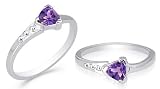 Trillion Cut Amethyst Ring Sterling Silver