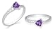 Trillion Cut Amethyst Ring Sterling Silver