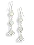 3-Stone Rainbow Moonstone Sterling Silver Hook Earrings
