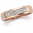 14K Rose Gold Diamond Wedding Band Duo - Gent's Ring - 1.20 Ct.