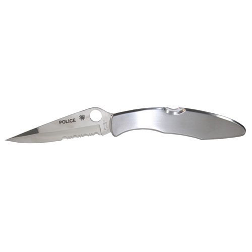Spyderco C07PS Police, Stainless Steel Handle, ComboEdge Spyderco C07PS Police, Stainless Steel Handle, ComboEdge Hunting Knives