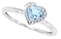 0.58Ct Heart Shaped Aquamarine Diamond Ring in 10Kt White Gold-5