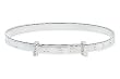 Childrens Sterling Silver Adjustable Alphabet Bangle Bracelet