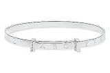 Childrens Sterling Silver Adjustable Alphabet Bangle Bracelet
