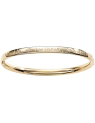 Childrens 14k Gold-Filled Polished Guard and Twinkle Little Star Hinge Bangle Bracelet