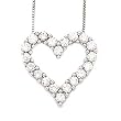 14k White Gold & Diamond Heart Pendant (1.00ctw)