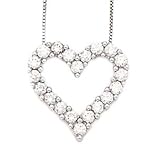 14k White Gold & Diamond Heart Pendant (1.00ctw)
